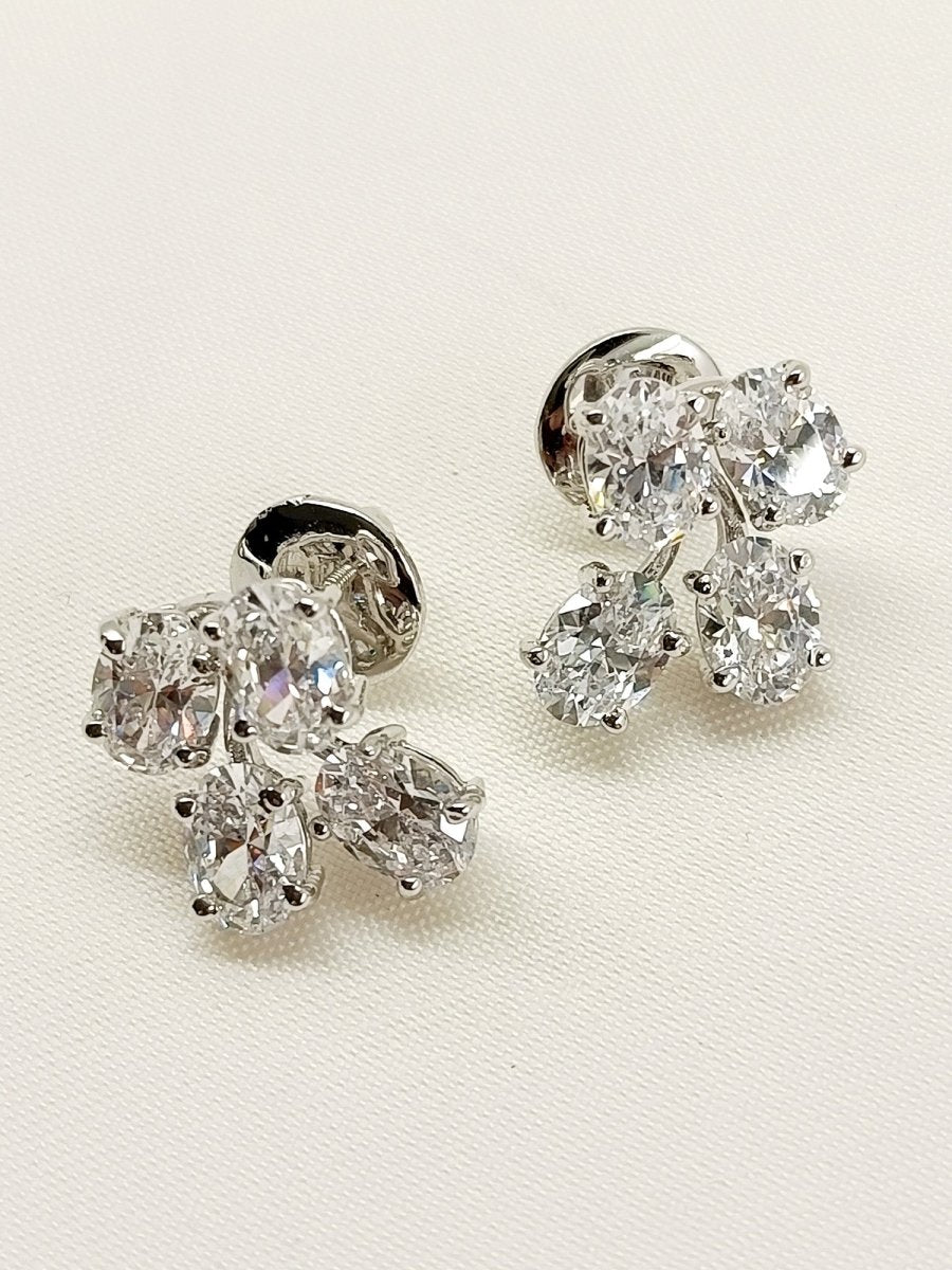 Nirvi 92.5 Silver Swarovski Stone Tops - House of Sarvati LLC