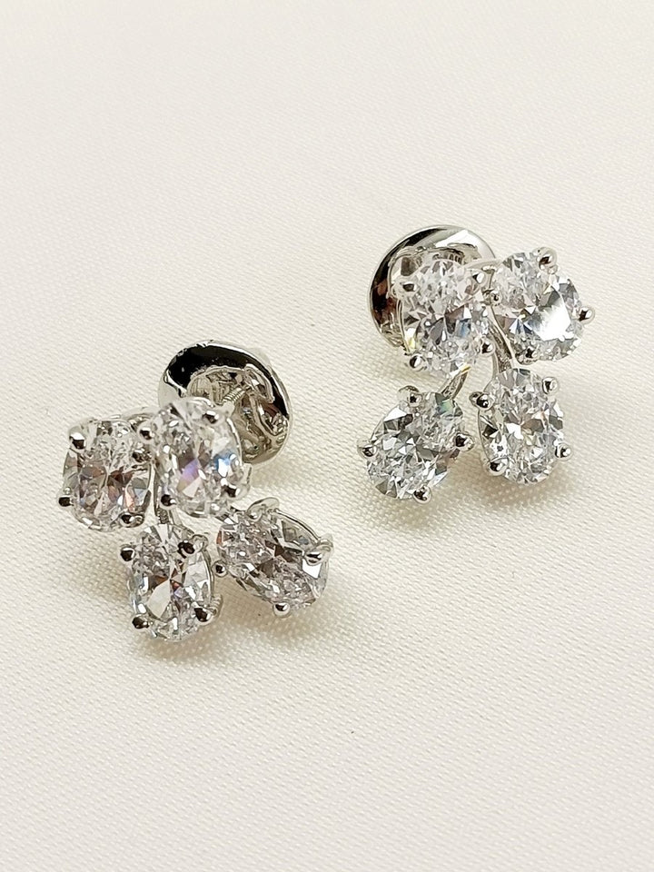Nirvi 92.5 Silver Swarovski Stone Tops - House of Sarvati LLC