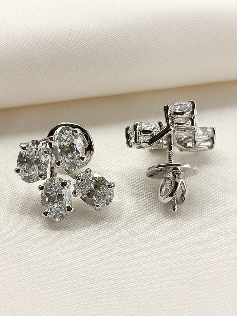 Nirvi 92.5 Silver Swarovski Stone Tops - House of Sarvati LLC