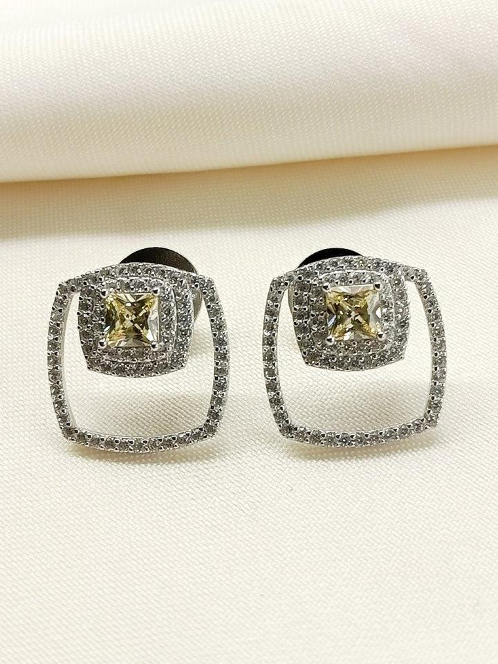 Nitya Yellow 92.5 Silver Swarovski Stone Tops - House of Sarvati LLC