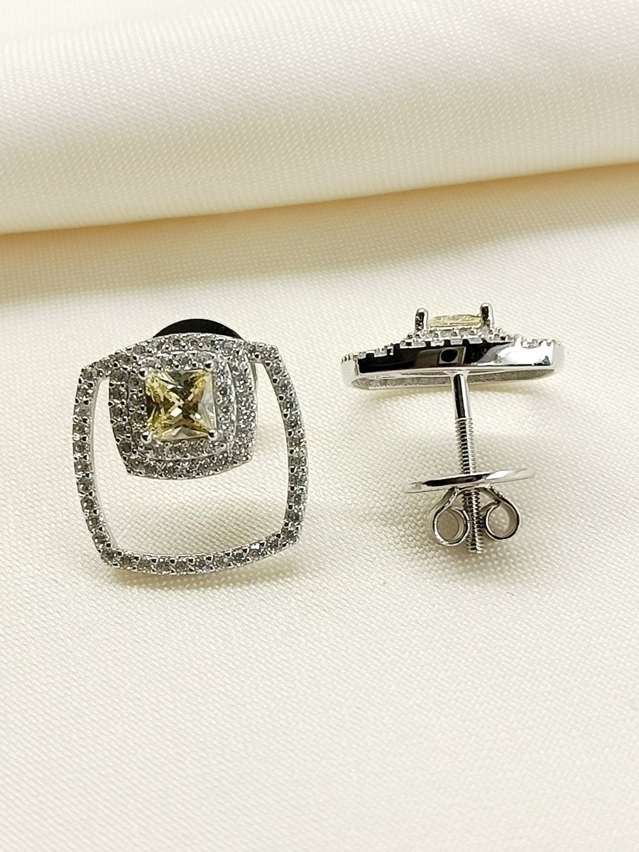 Nitya Yellow 92.5 Silver Swarovski Stone Tops - House of Sarvati LLC