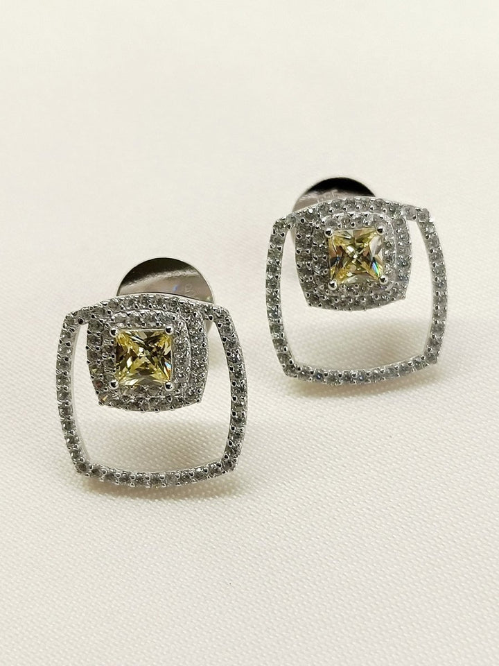 Nitya Yellow 92.5 Silver Swarovski Stone Tops - House of Sarvati LLC