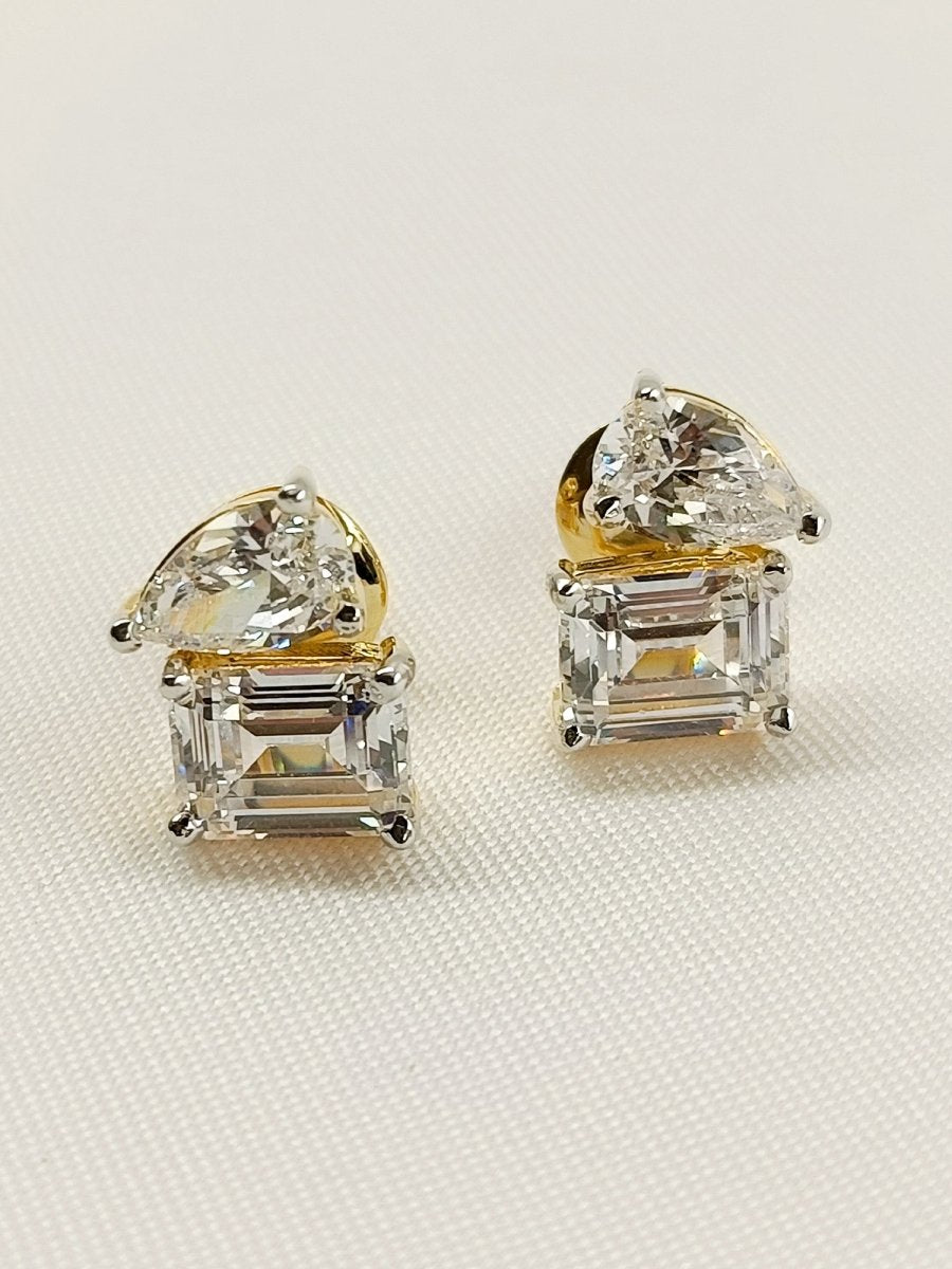 Niyati 92.5 Silver Swarovski Stone Tops - House of Sarvati LLC