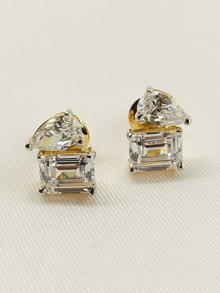 Niyati 92.5 Silver Swarovski Stone Tops - House of Sarvati LLC