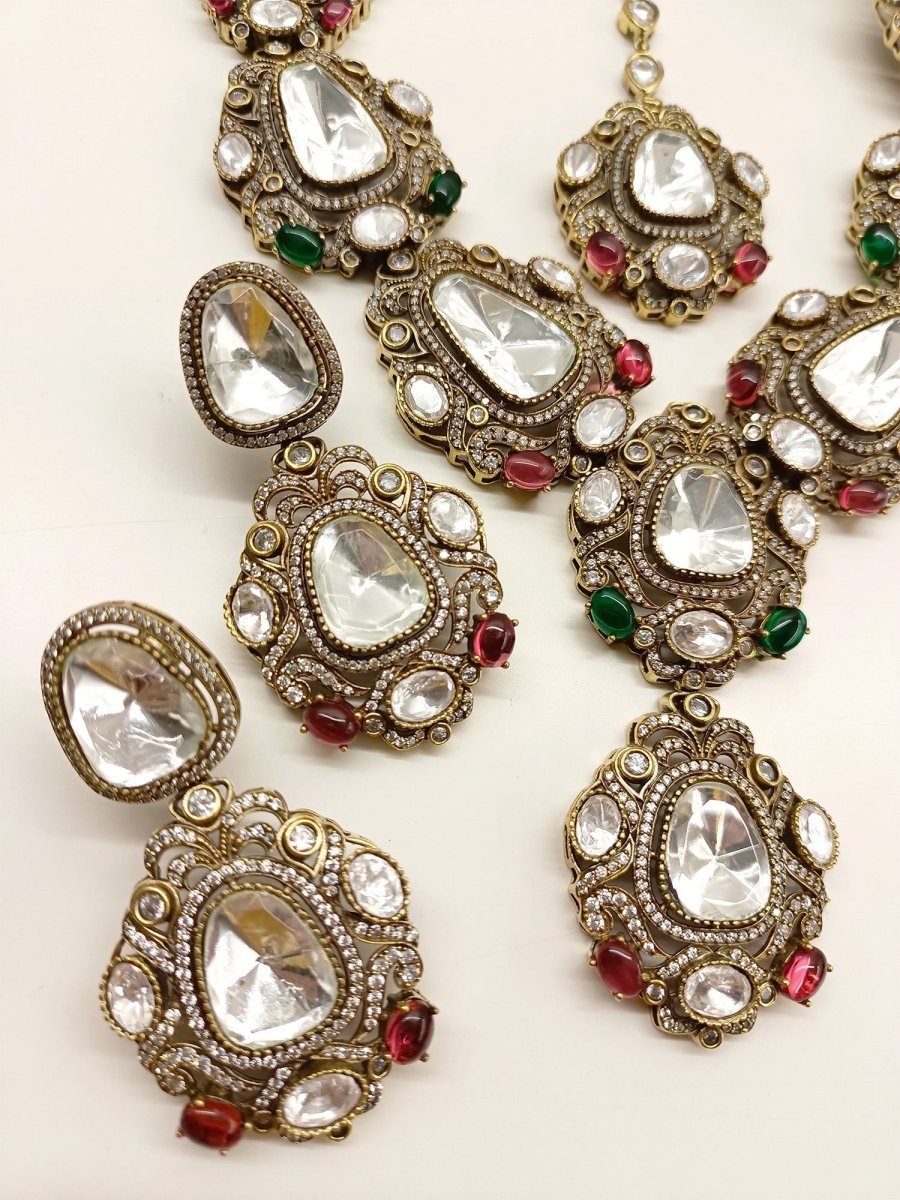 Nusrat M & G Kundan Polki Set - House of Sarvati LLC