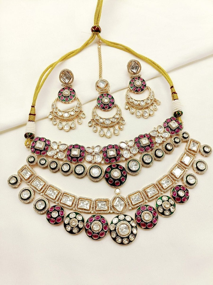 Onisa M & G Kundan Necklace Set - House of Sarvati LLC