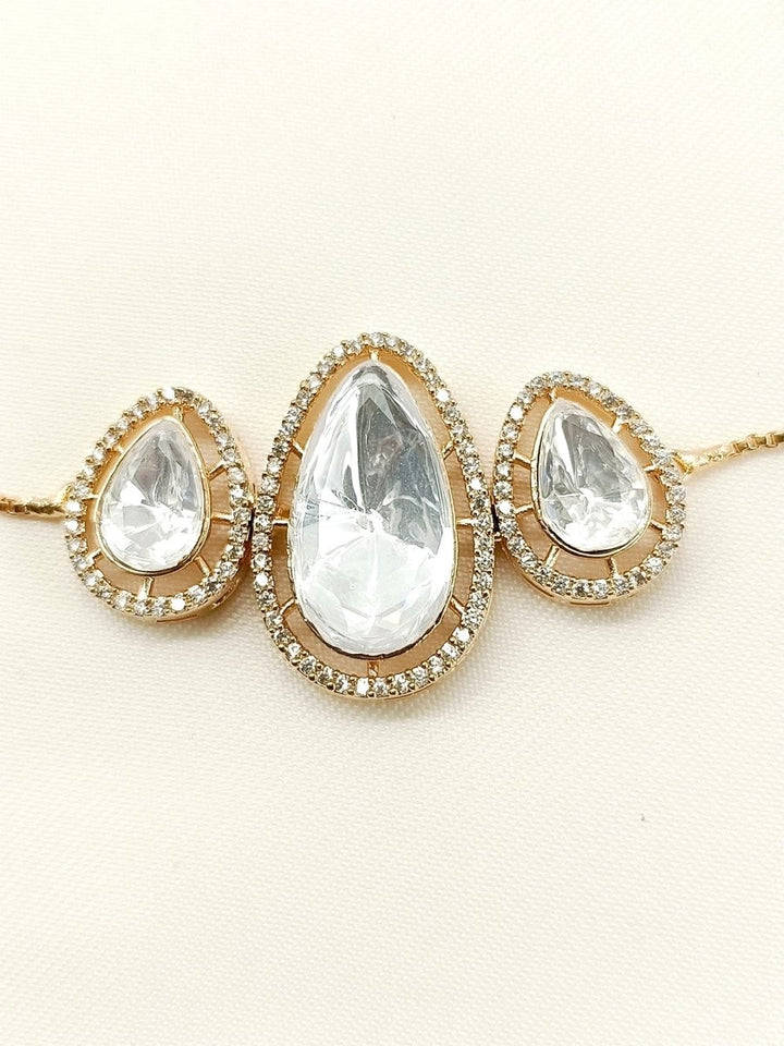 Pahal White Kundan Bracelet - House of Sarvati LLC