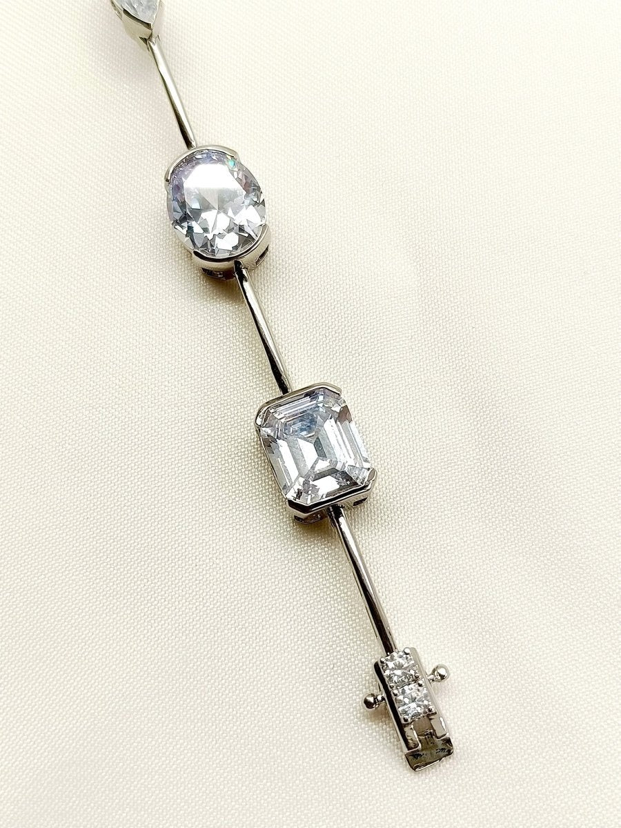 Palak White American Diamond Bracelet - House of Sarvati LLC