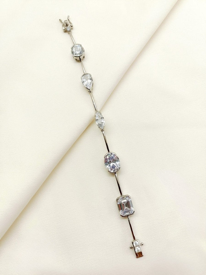 Palak White American Diamond Bracelet - House of Sarvati LLC