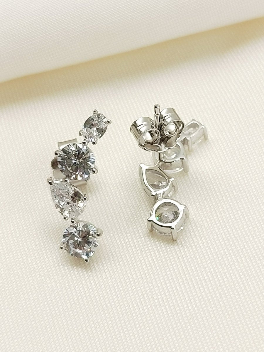 Pankhuri 92.5 Silver Swarovski Stone Tops - House of Sarvati LLC