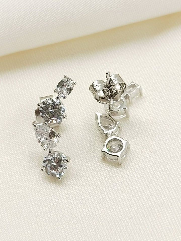 Pankhuri 92.5 Silver Swarovski Stone Tops - House of Sarvati LLC