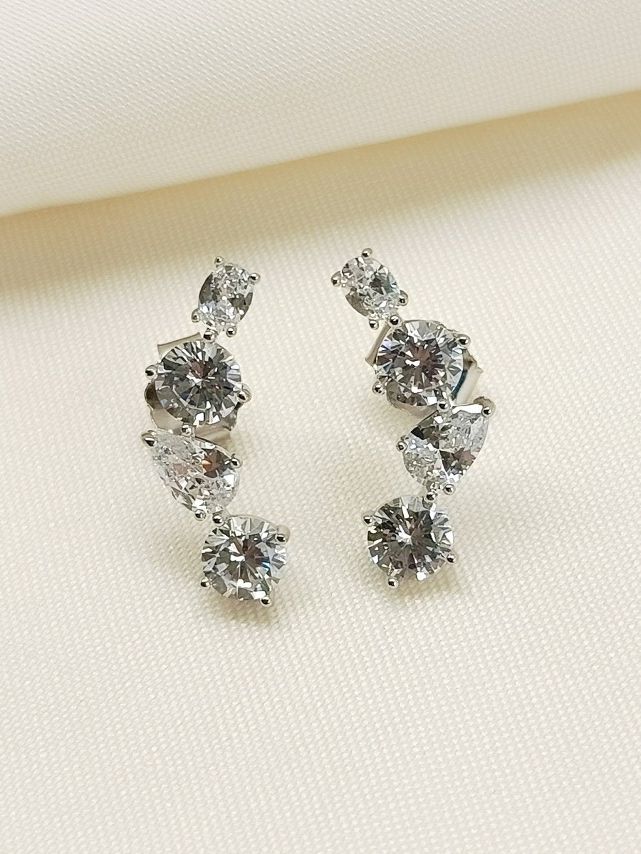 Pankhuri 92.5 Silver Swarovski Stone Tops - House of Sarvati LLC