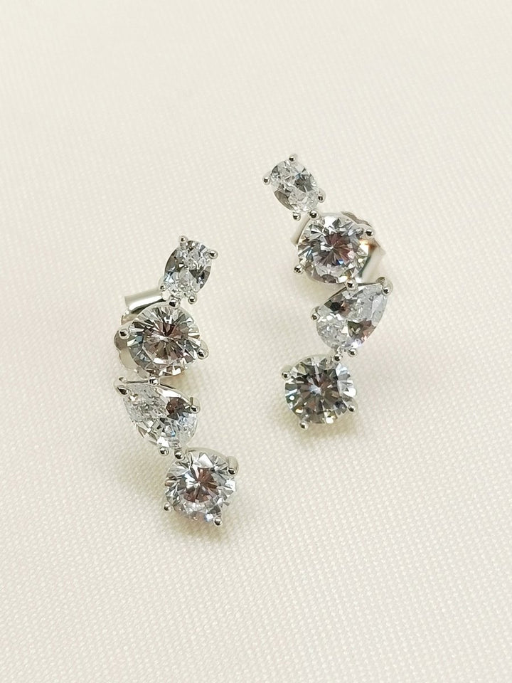 Pankhuri 92.5 Silver Swarovski Stone Tops - House of Sarvati LLC
