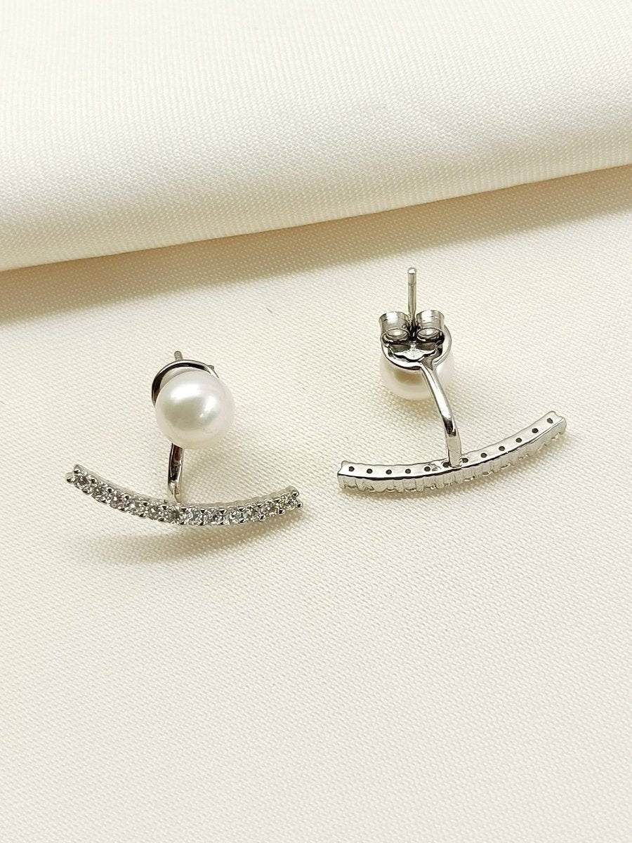 Parinaaz 92.5 Silver Swarovski Stone Tops - House of Sarvati LLC