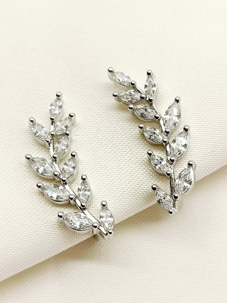 Pihu White American Diamond Earcuff - House of Sarvati LLC