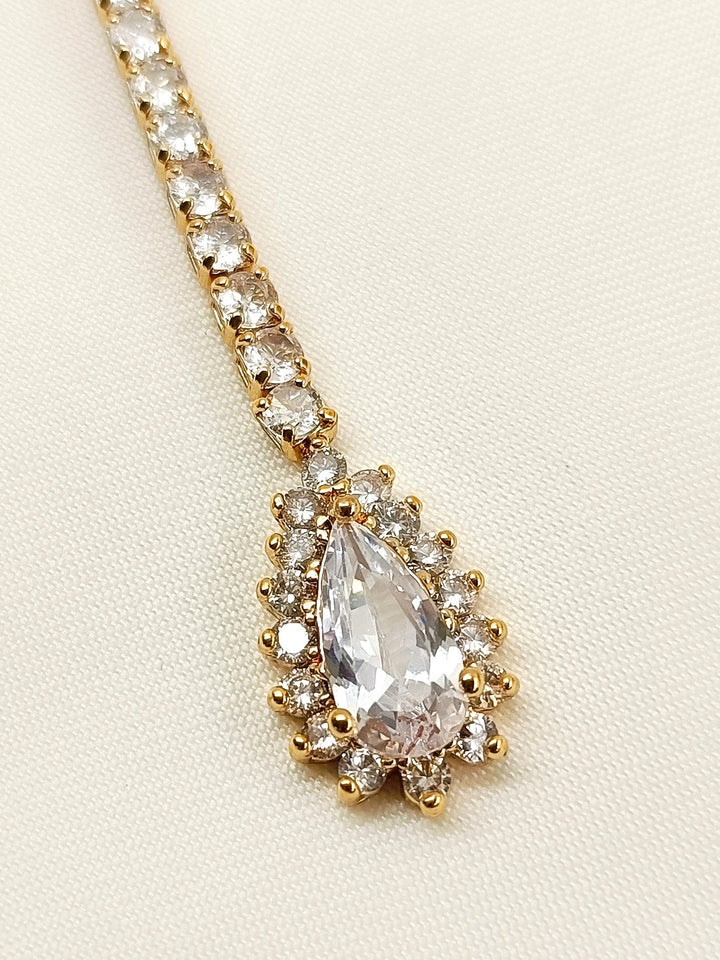Aavya White American Diamond Maangtikka