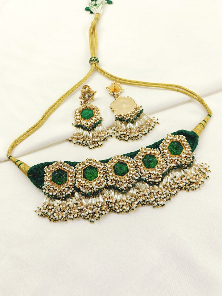 Sathiya Green Kundan Choker Set