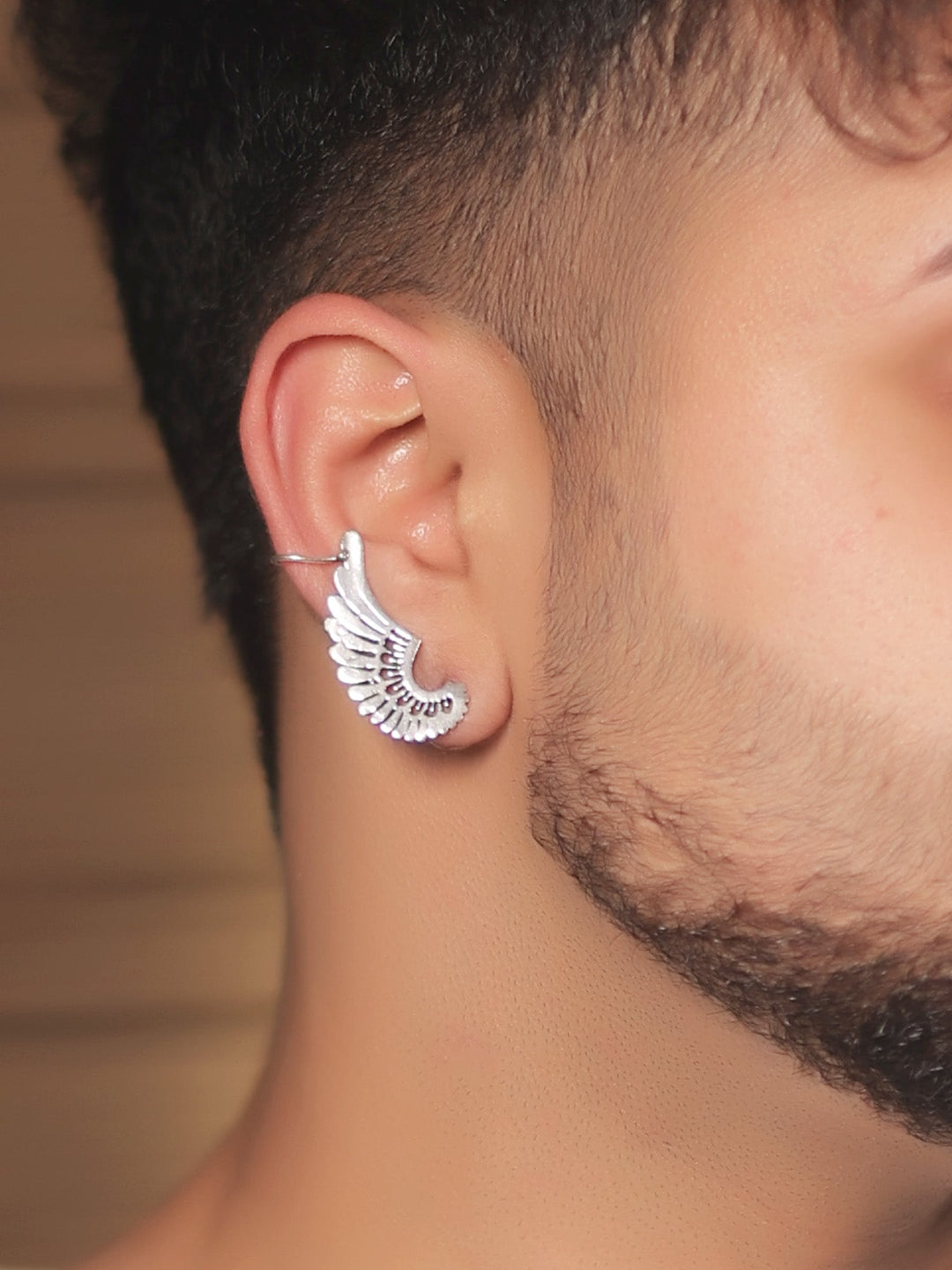 Shea Men’s Silver Angel Wing Earring