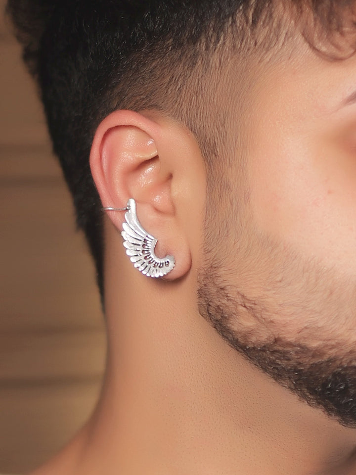 Shea Men’s Silver Angel Wing Earring