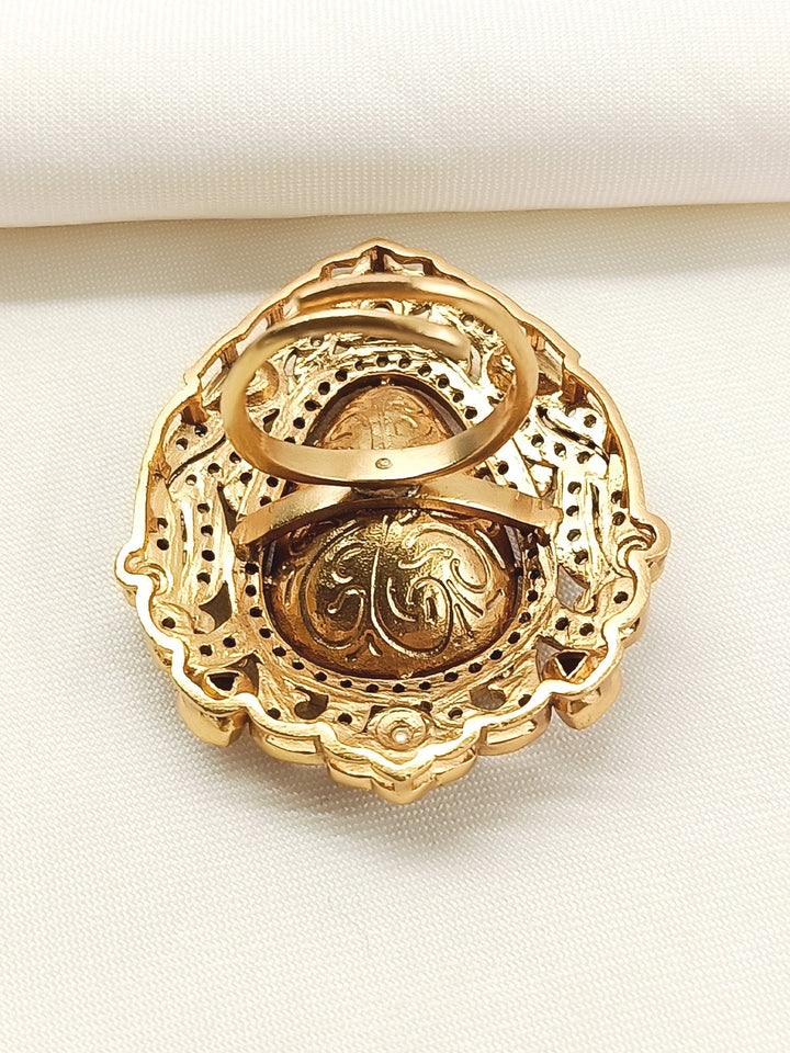 Raga Copper Kundan Finger Ring