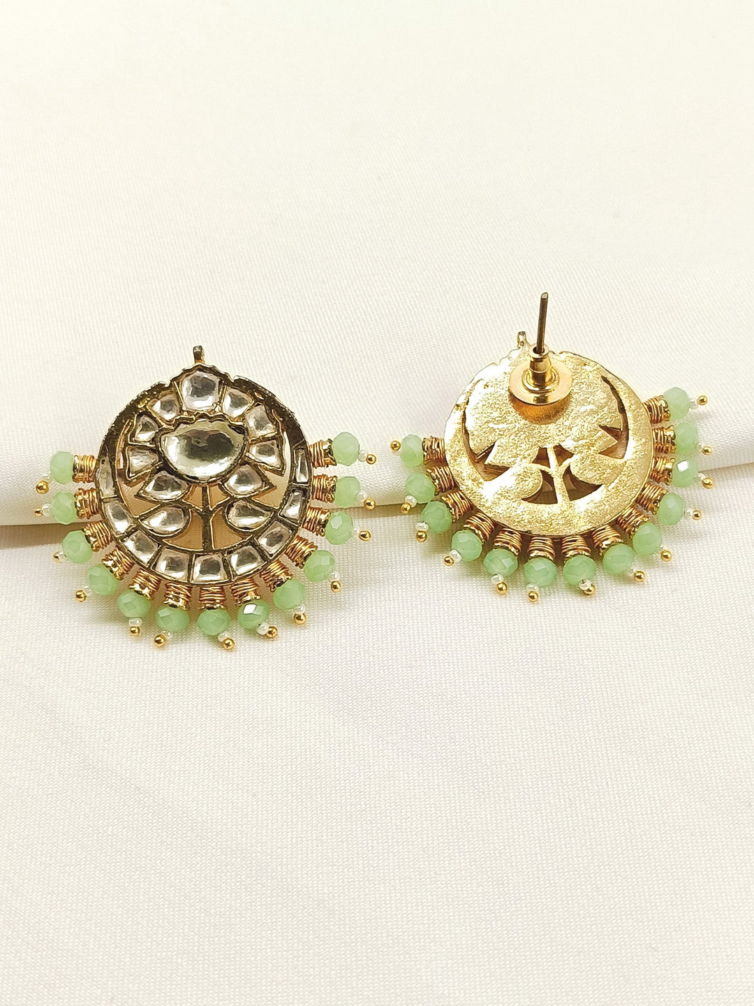 Sameena Mint Green Pachi Kundan Tops