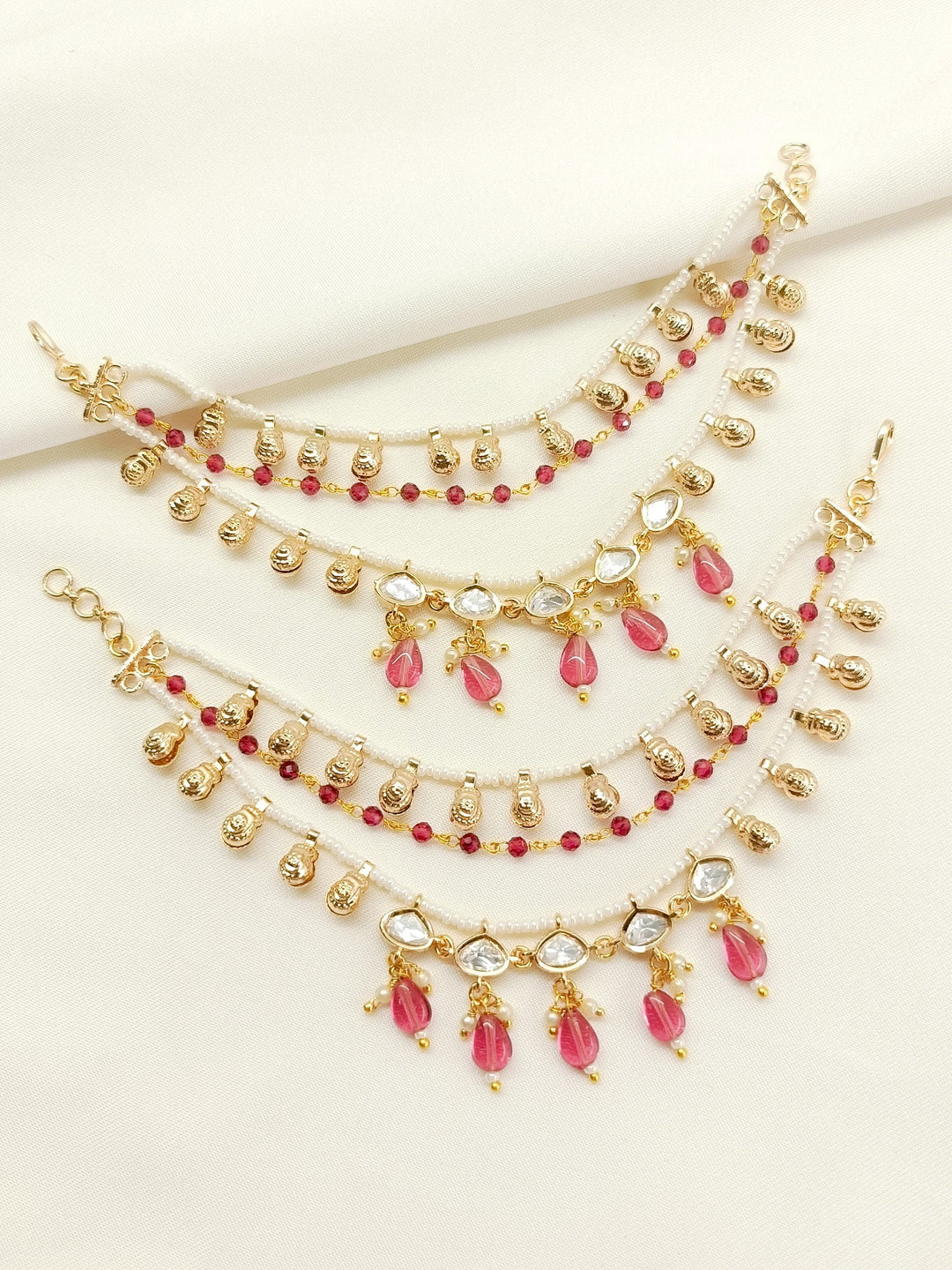 Rukmani Majenta Traditional Ear Chain.