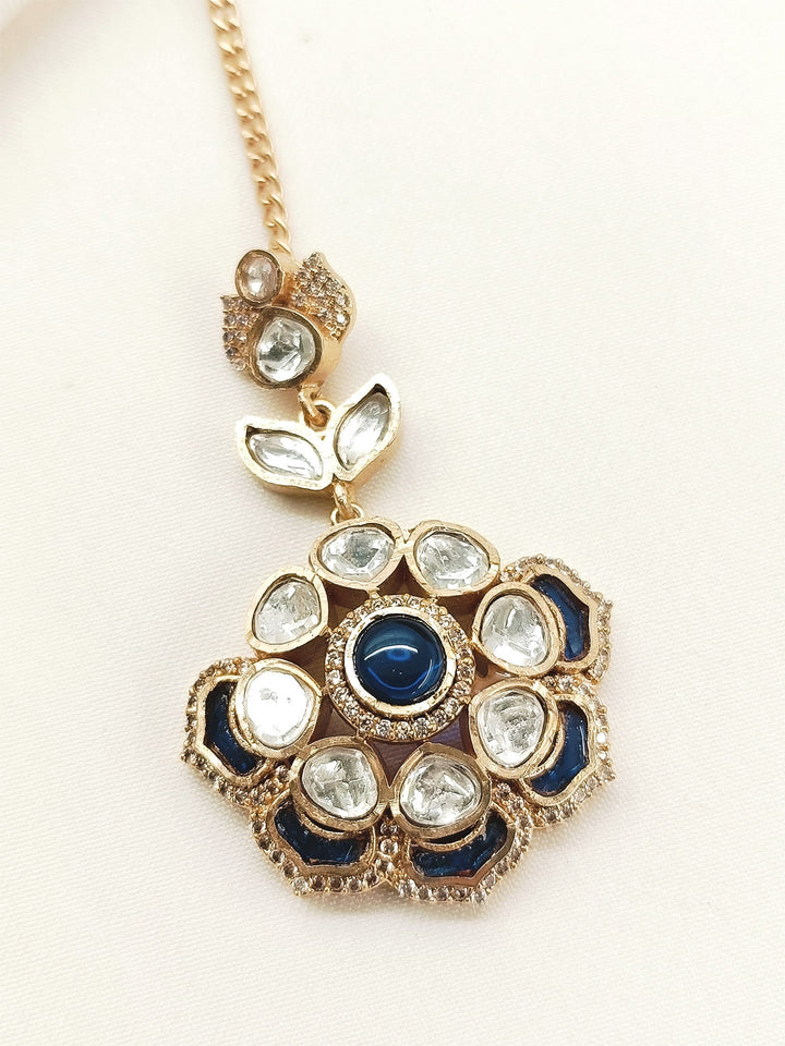 Suhana Blue Kundan Maangteeka