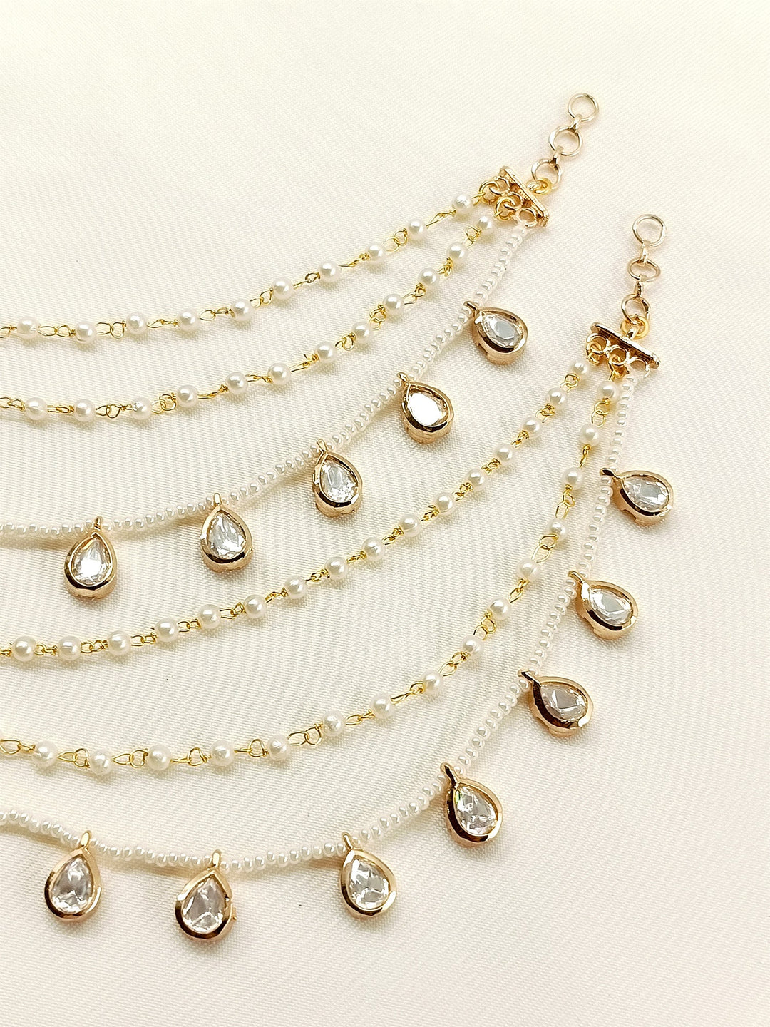 Whitestone Ear Chain Chameli White Traditional Ear Chain. – House of Sarvatii LLC