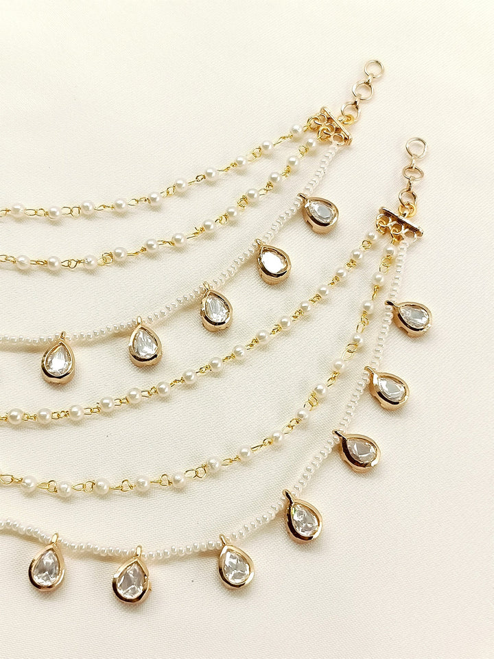 Chameli White Traditional Ear Chain.