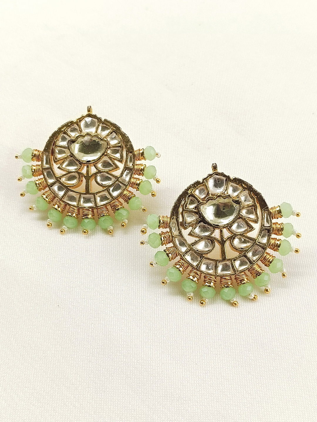 Sameena Mint Green Pachi Kundan Tops