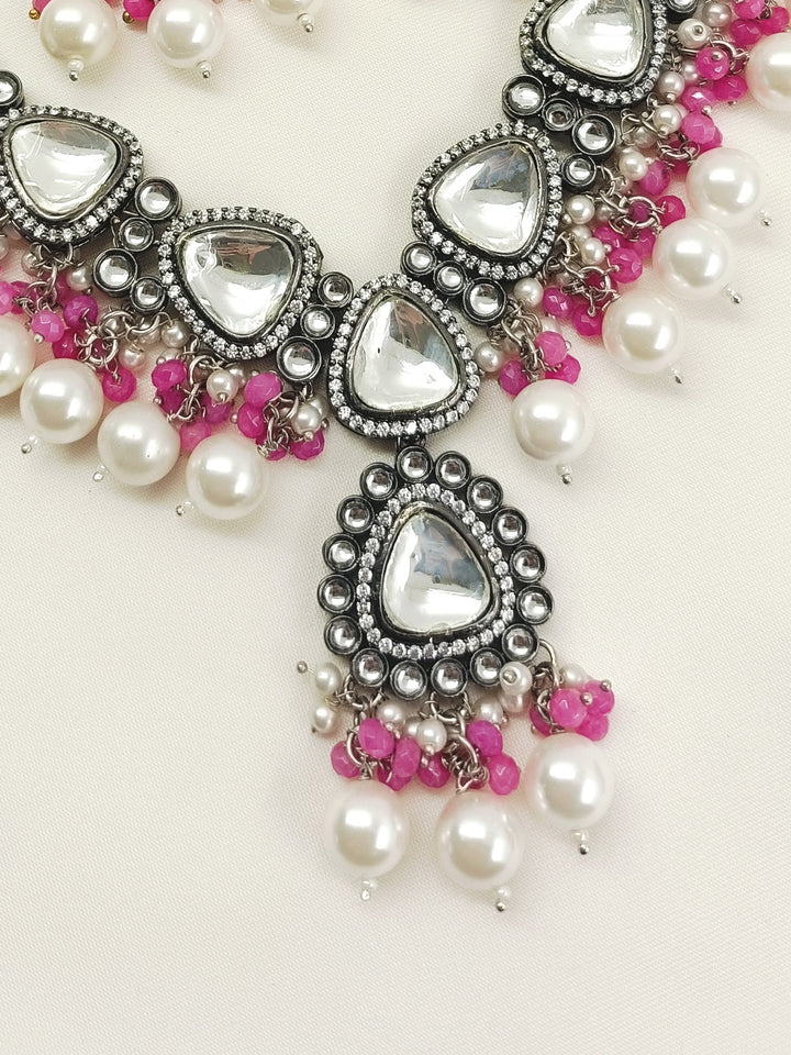 Poornima Pink Kundan Necklace Set