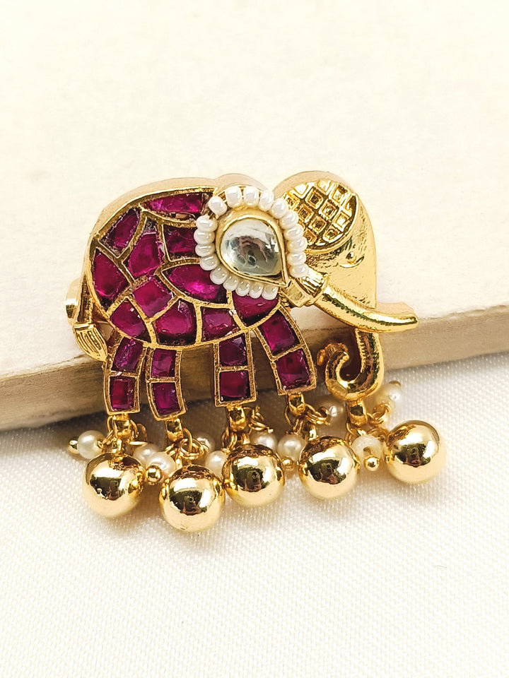 Charity Ruby Elephant Brooch