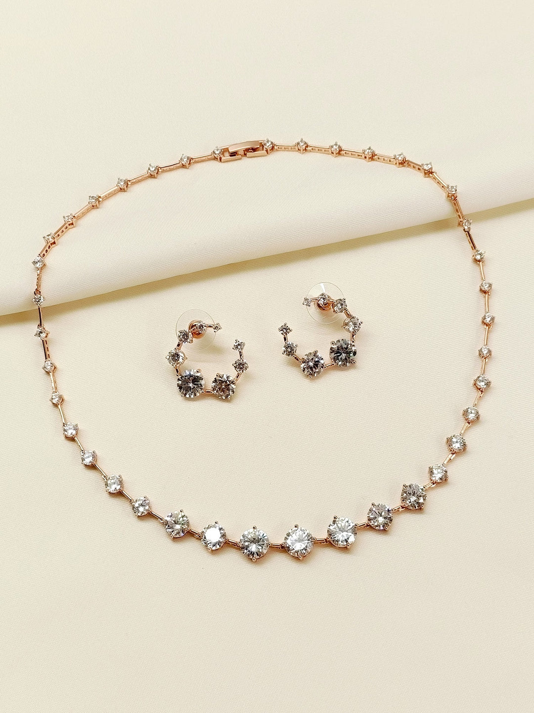 Laney Rose Gold American Diamomd Necklace Set
