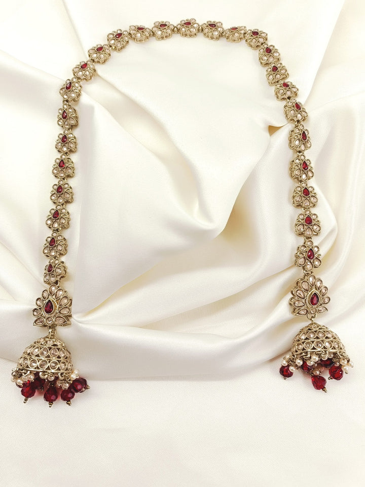 Paaro Ruby Polki Jhumki With Sheeshpatti