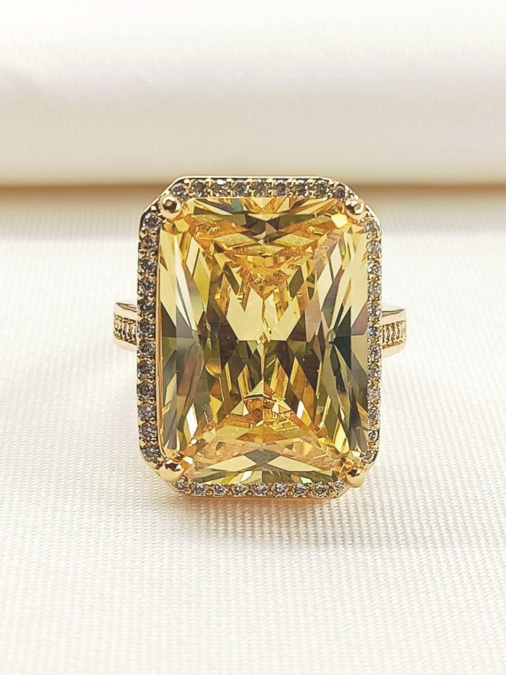 Farisha Yellow American Diamond Finger Ring