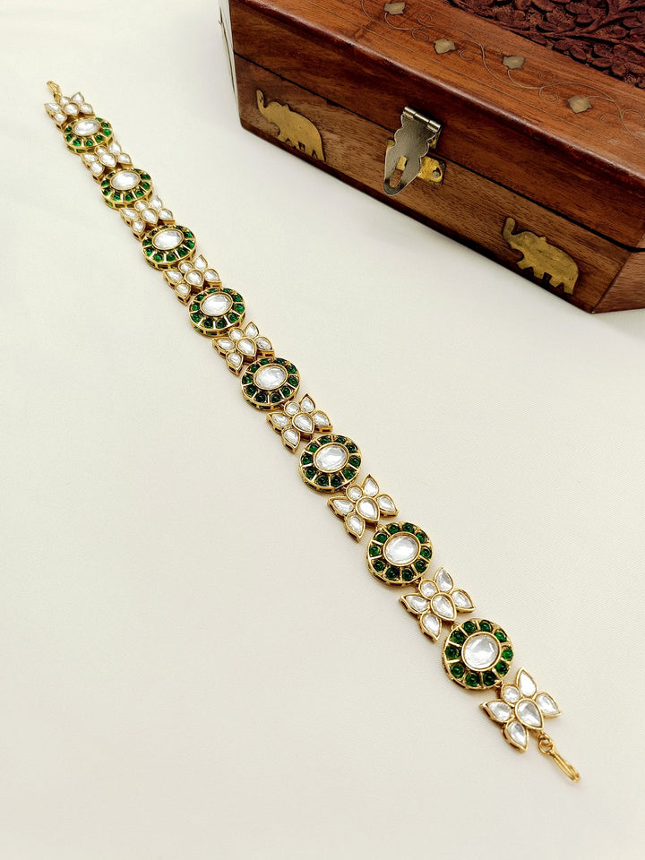 Lajvati Green Kundan Sheeshpatti