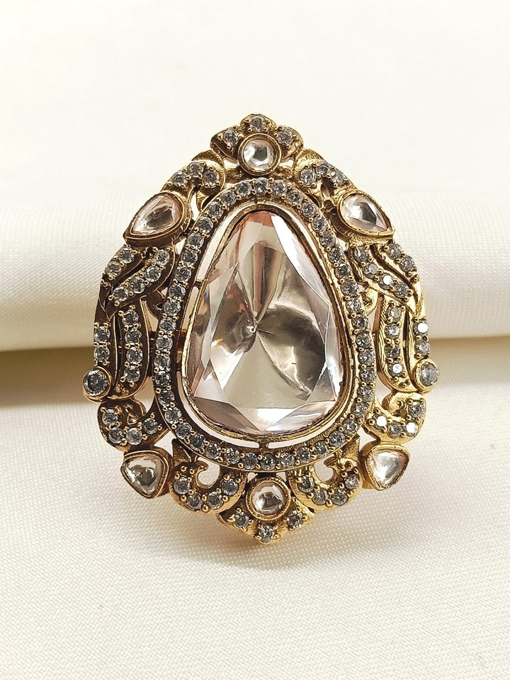 Raga Copper Kundan Finger Ring