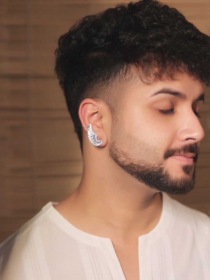 Shea Men’s Silver Angel Wing Earring
