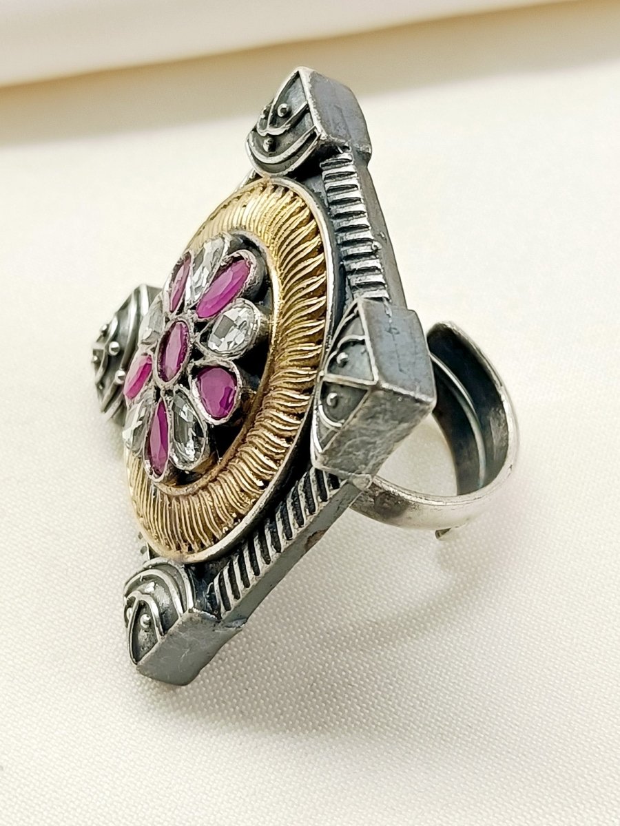 Pranali W&R Oxidized Finger Ring - House of Sarvati LLC