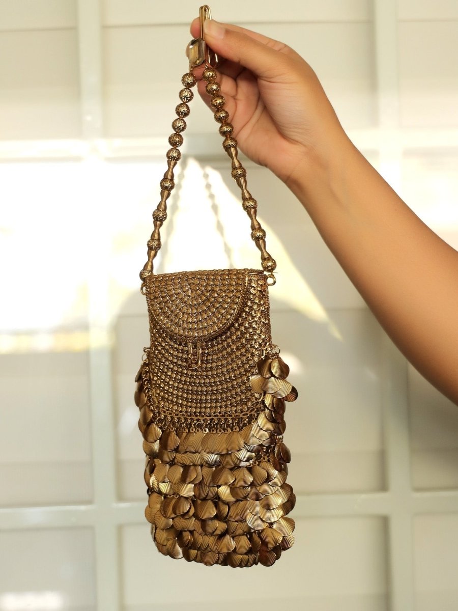Pranlie Golden Mobile Pouch - House of Sarvati LLC