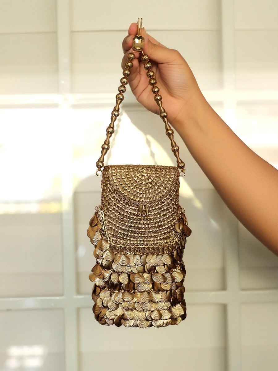 Pranlie Golden Mobile Pouch - House of Sarvati LLC