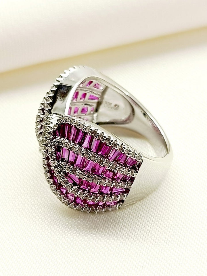 Prema Ruby American Diamond Finger Ring - House of Sarvati LLC