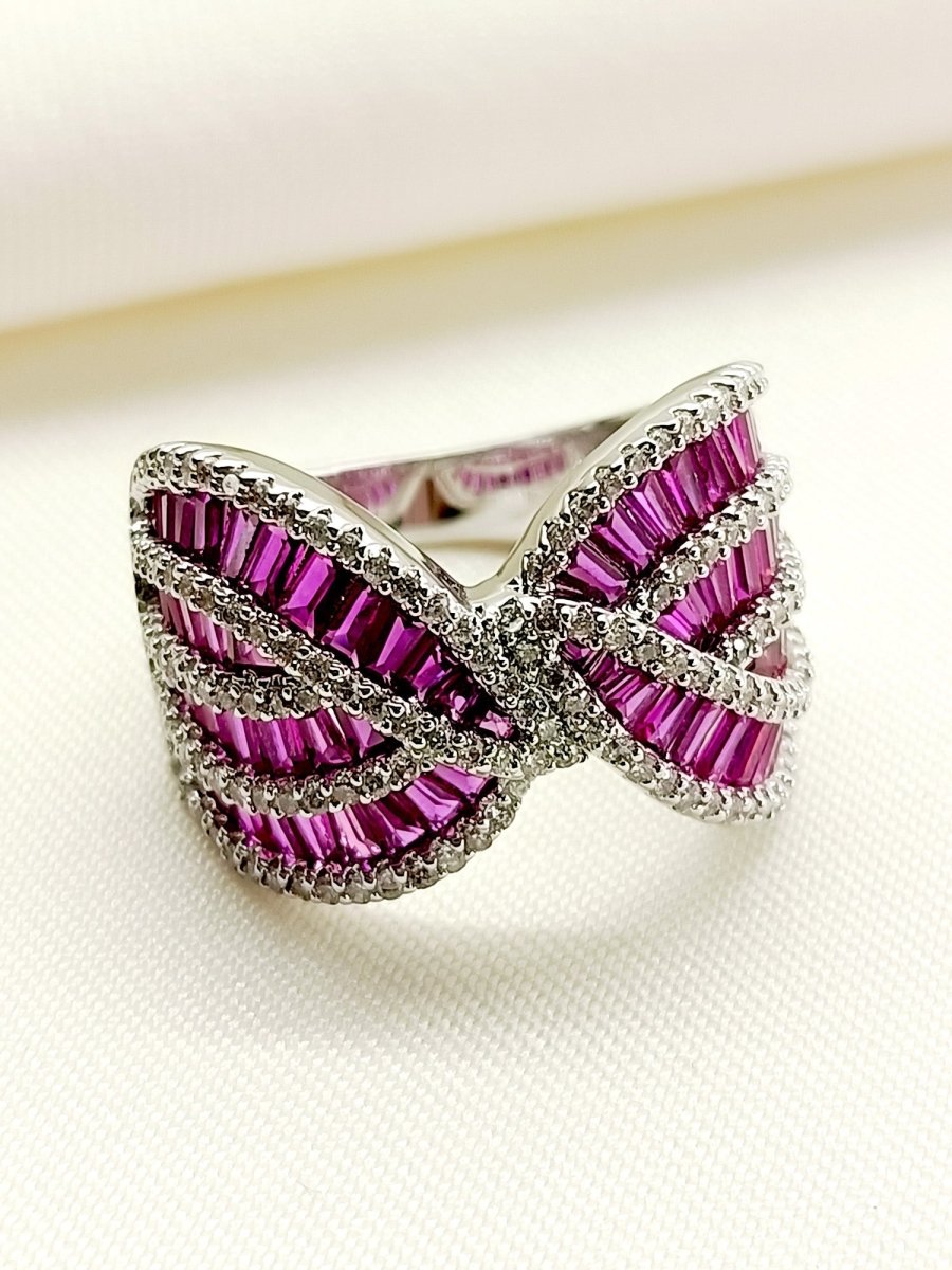 Prema Ruby American Diamond Finger Ring - House of Sarvati LLC