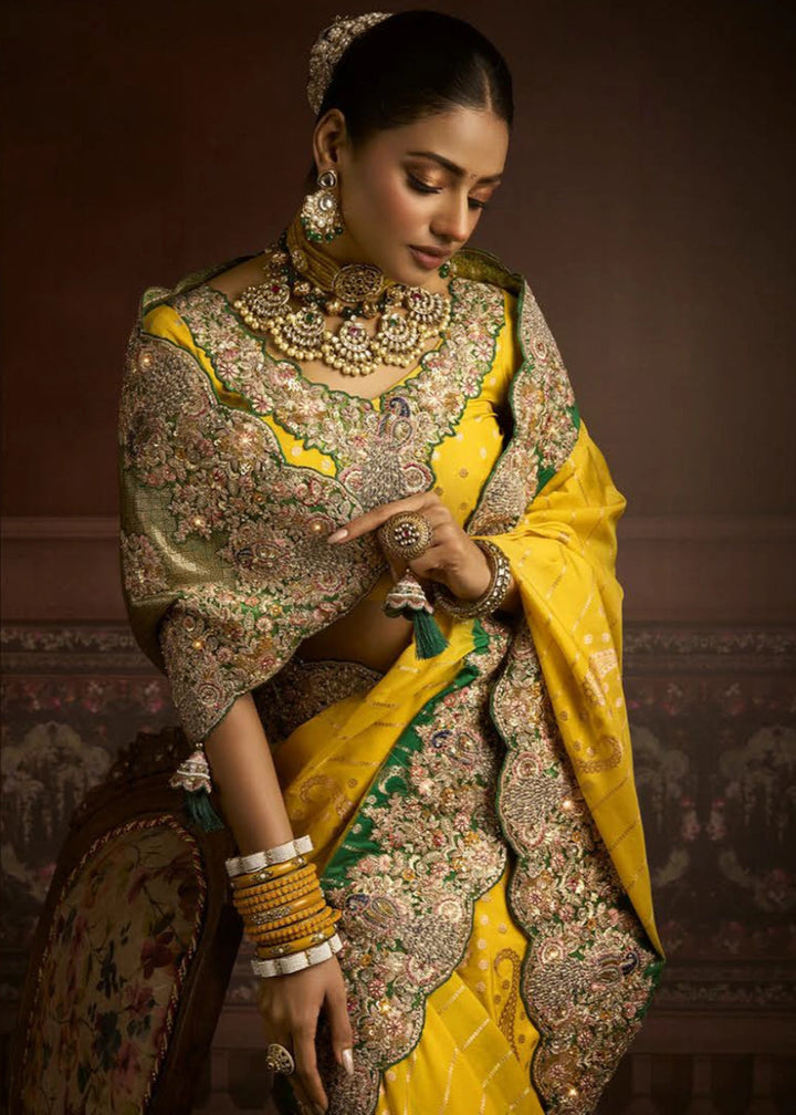 Pure Bangalore Taana Silk Saree Set – Heavy Embroidery & Zircon Work (Set of 5) - House of Sarvati LLC