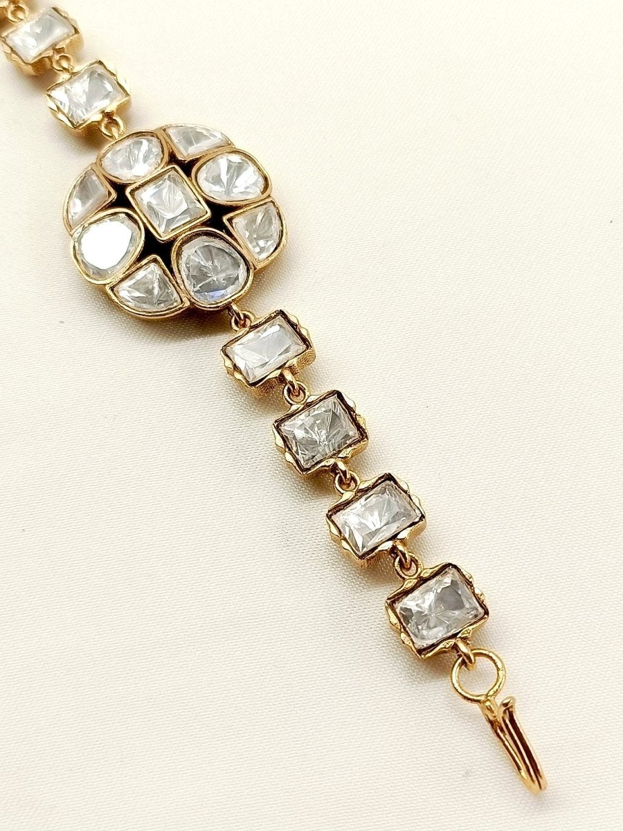 Pushma White Kundan Bracelet - House of Sarvati LLC