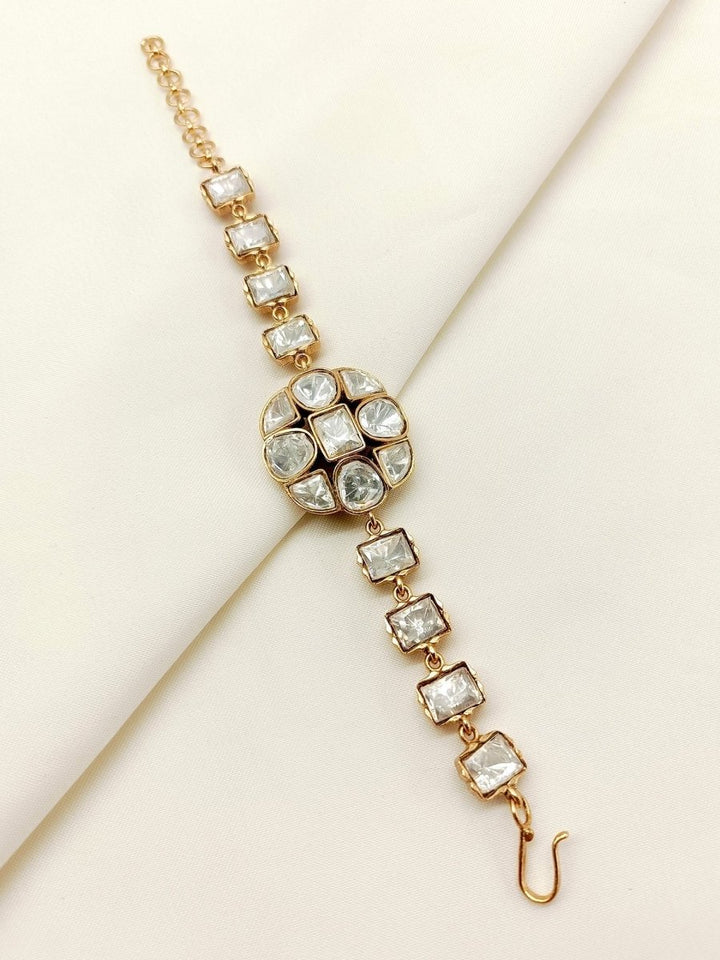 Pushma White Kundan Bracelet - House of Sarvati LLC