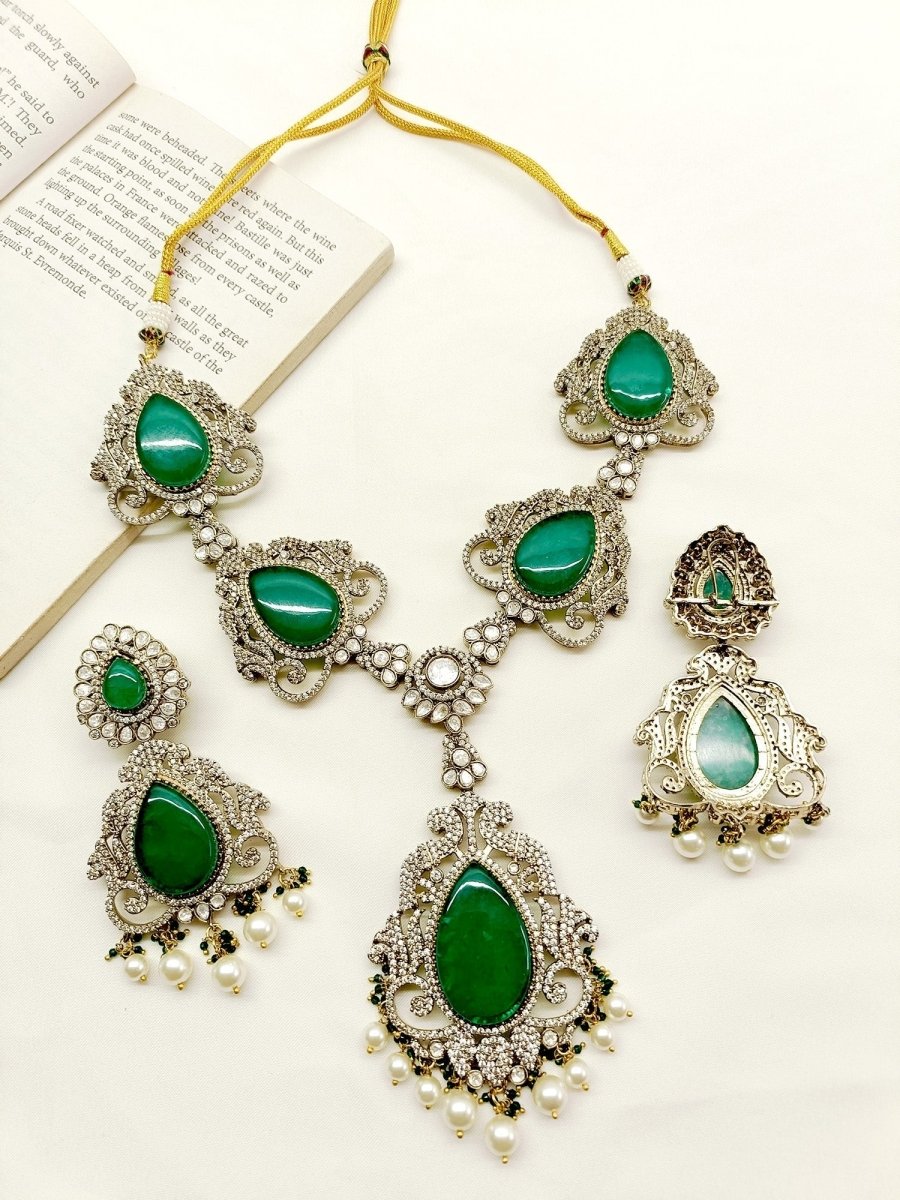 Raavi Emerald Victorian Set - House of Sarvati LLC
