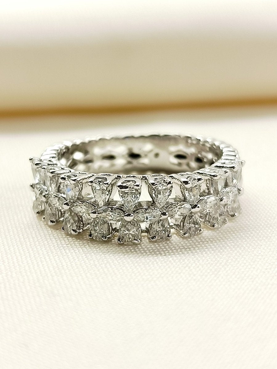 Ragvi 92.5 Silver Swarovski Stone Finger Ring - House of Sarvati LLC