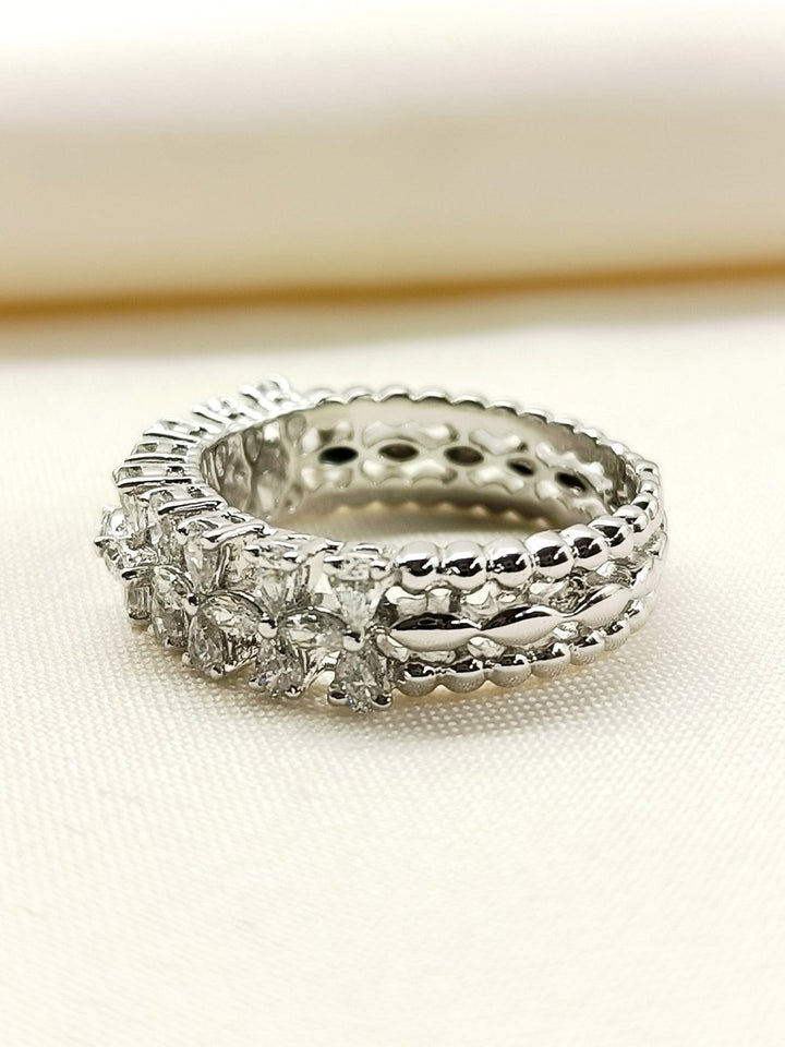 Ragvi 92.5 Silver Swarovski Stone Finger Ring - House of Sarvati LLC