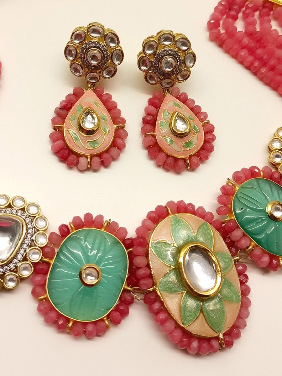 Raha P & G Meenakari Choker Set - House of Sarvati LLC